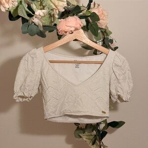White ROXY Crop Top